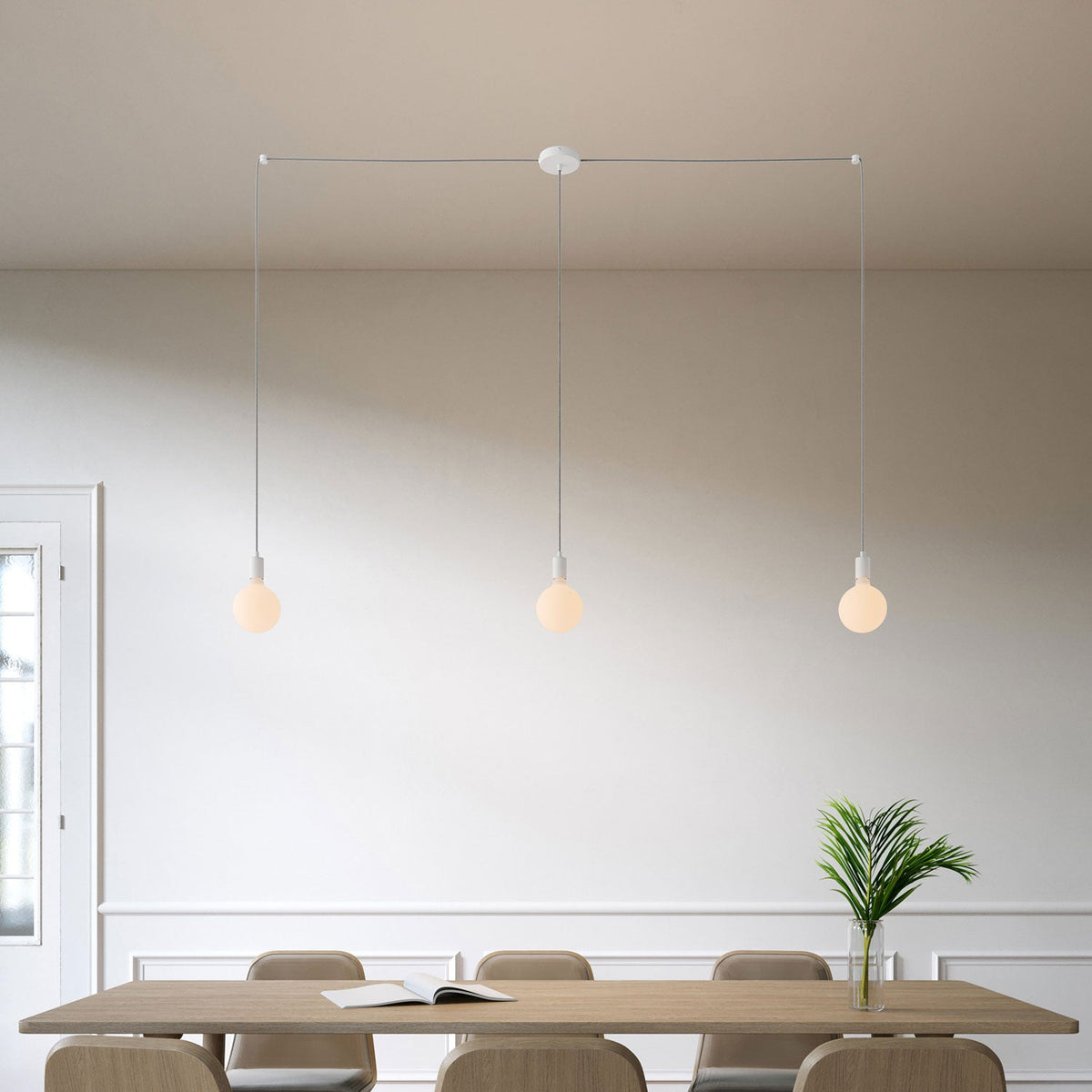 Spider – Mehrfach-Pendelleuchte mit 3 Abhängungen und Metallfinish – Weiß – Ansicht 2