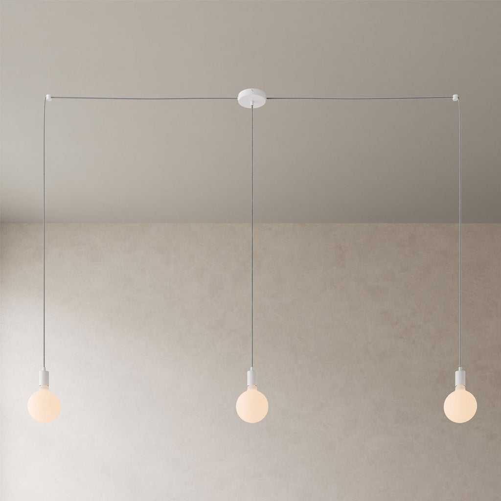 Spider – Mehrfach-Pendelleuchte mit 3 Abhängungen und Metallfinish – Weiß – Ansicht 3