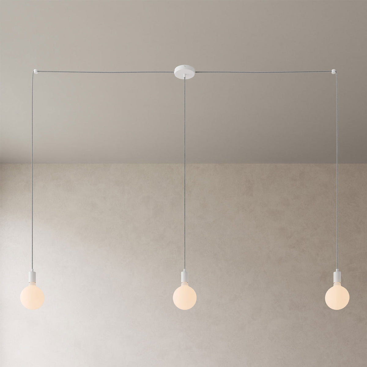Spider – Mehrfach-Pendelleuchte mit 3 Abhängungen und Metallfinish – Weiß – Ansicht 3