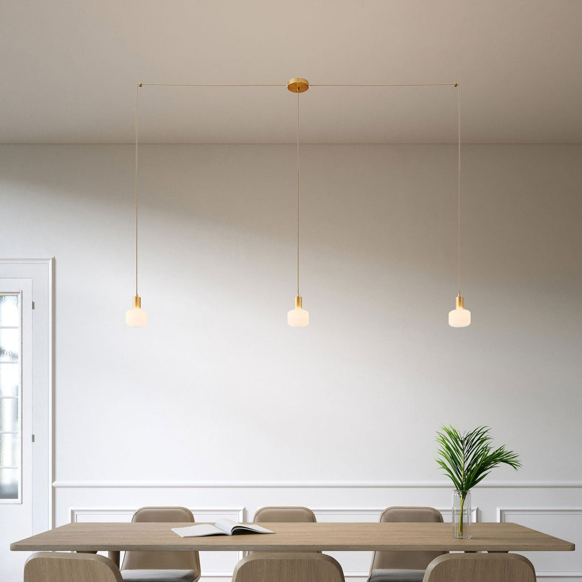Spider – Mehrfach-Pendelleuchte mit 3 Abhängungen und Metallfinish – Satinbronze – Ansicht 2