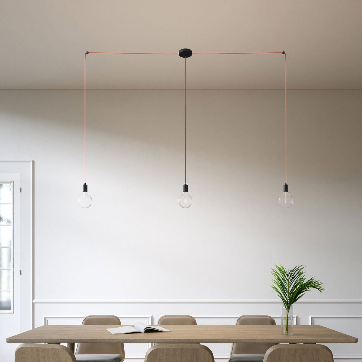 Spider - Mehrfach-Pendelleuchte mit 3 Abhängungen und Metallteilen - Schwarz – Ansicht 2