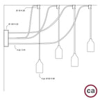 Spider – Mehrfach-Pendelleuchte mit 4 Abhängungen und Holz-Finish - Wengé-Effekt – Ansicht 5