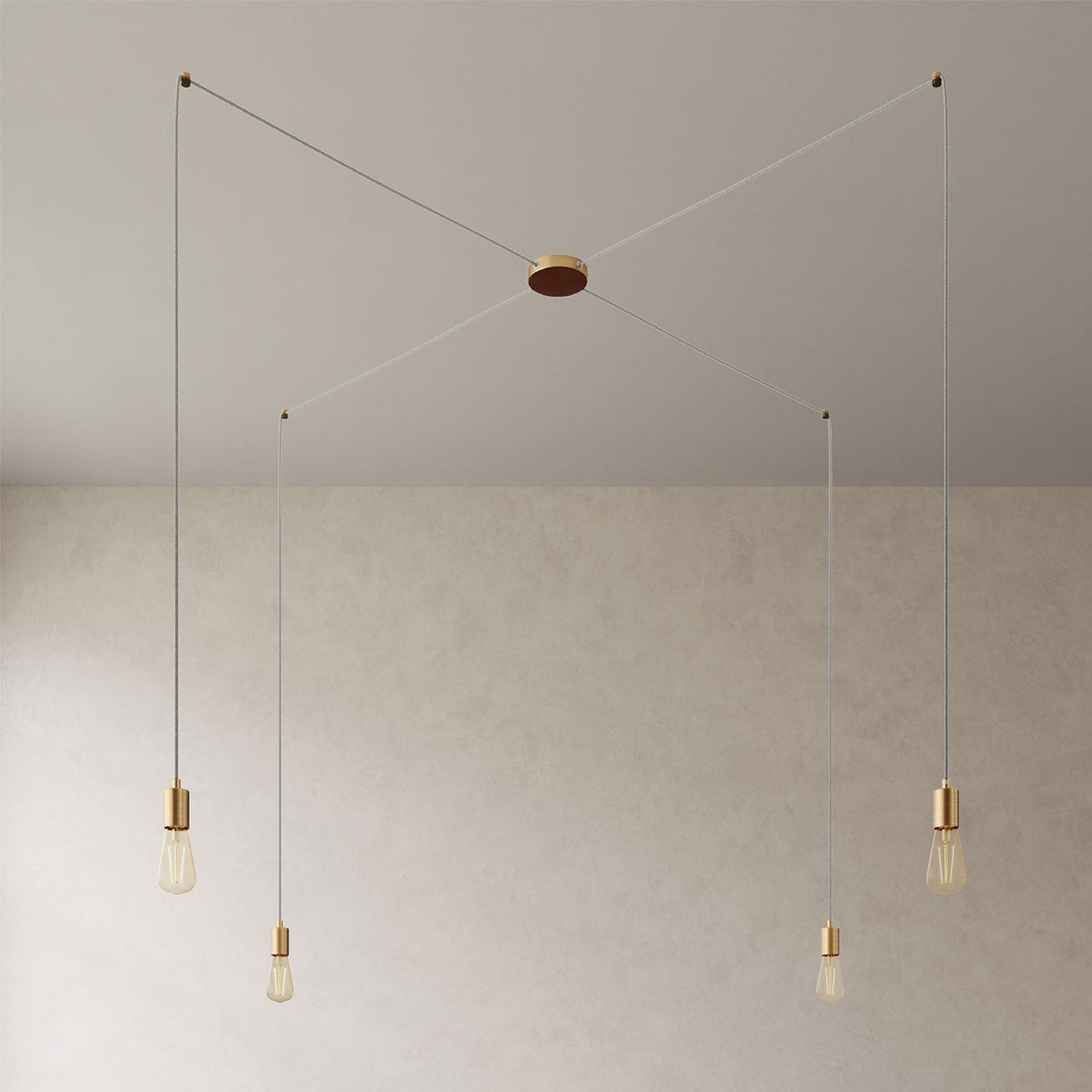 Spider – Mehrfachpendelleuchte mit 4 Abhängungen und Metallfinish – Satin-Bronze – Ansicht 3