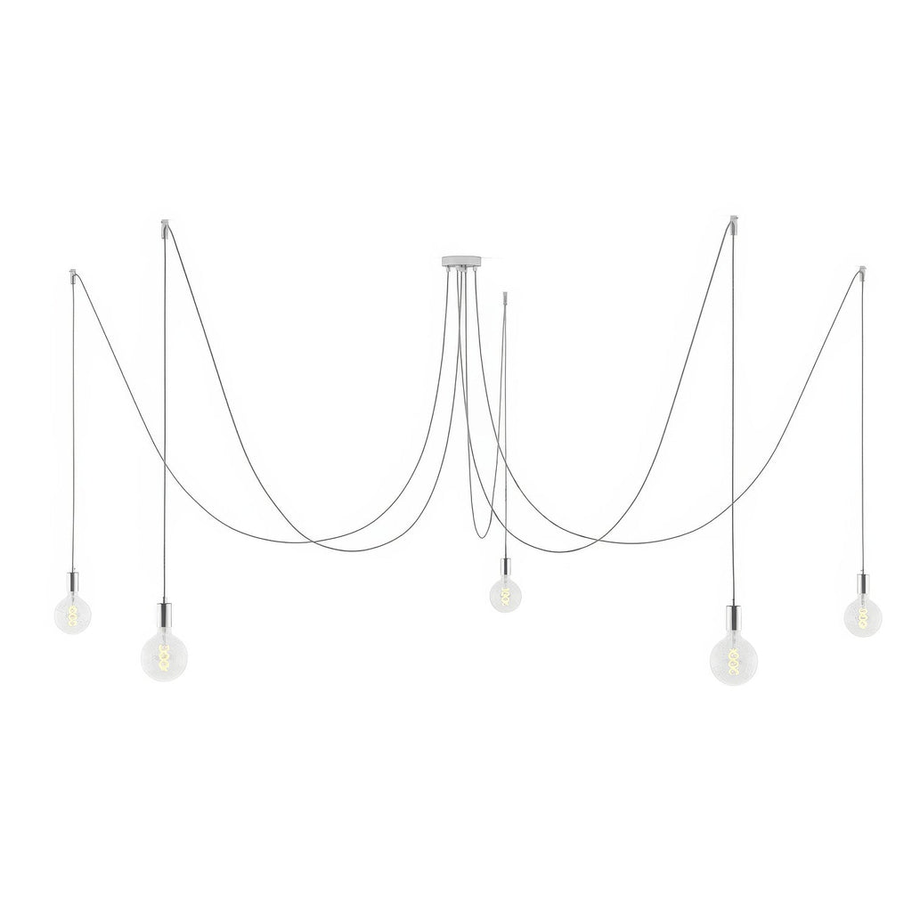 Spider – Pendelleuchte mit 5 Abhängungen und Metallfinish – Chrom