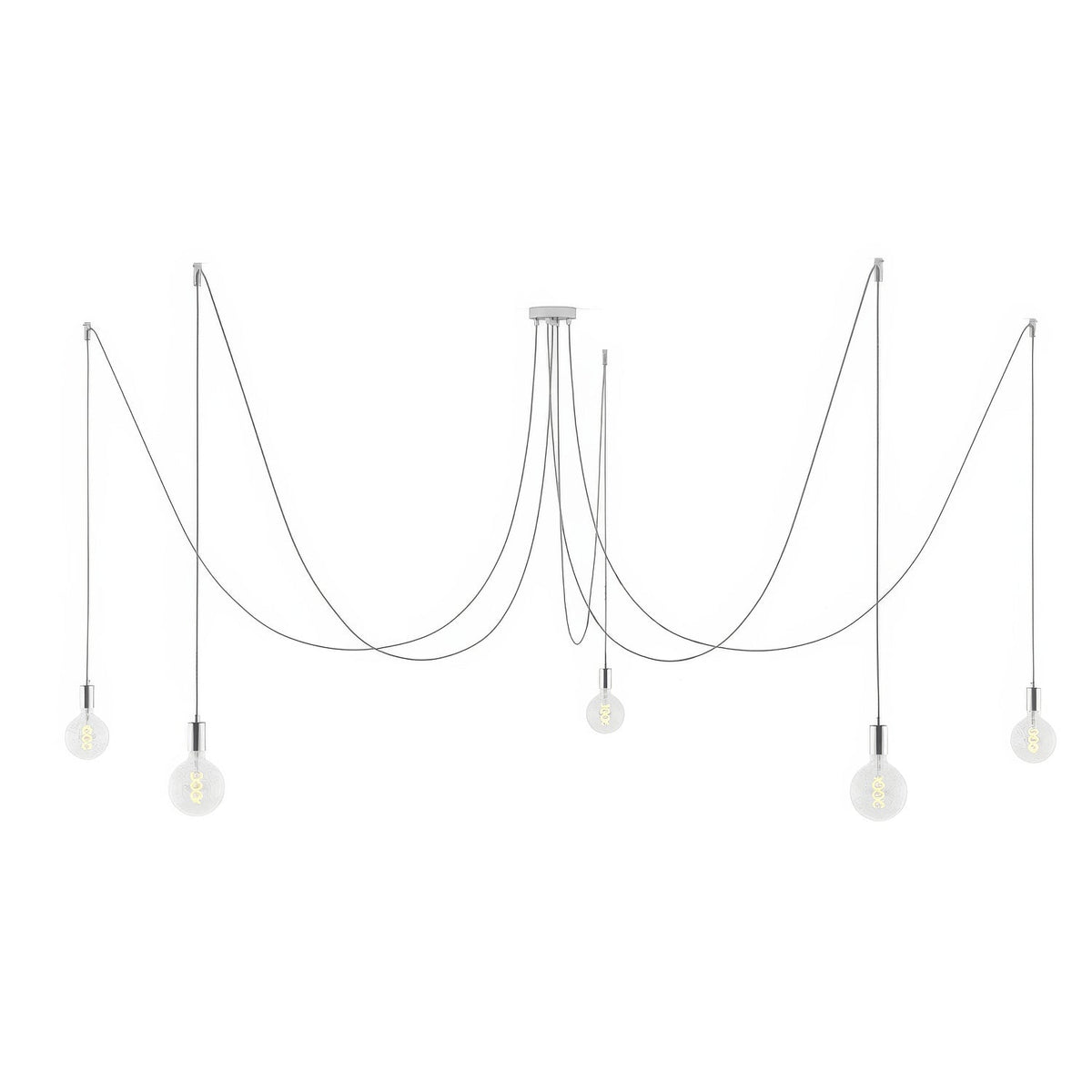 Spider – Pendelleuchte mit 5 Abhängungen und Metallfinish – Chrom