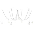 Spider – Pendelleuchte mit Mehrfachabgang (6-fach) und Metall-Details – Schwarz