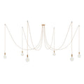 Spider – Mehrfach-Pendelleuchte mit 6 Kabeln und Metalldetails – Kupfer