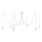 Spider – Mehrfach-Pendelleuchte mit 6 Kabeln und Metalldetails – Kupfer