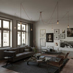Spider – Mehrfach-Pendelleuchte mit 6 Kabeln und Metalldetails – Kupfer – Ansicht 3