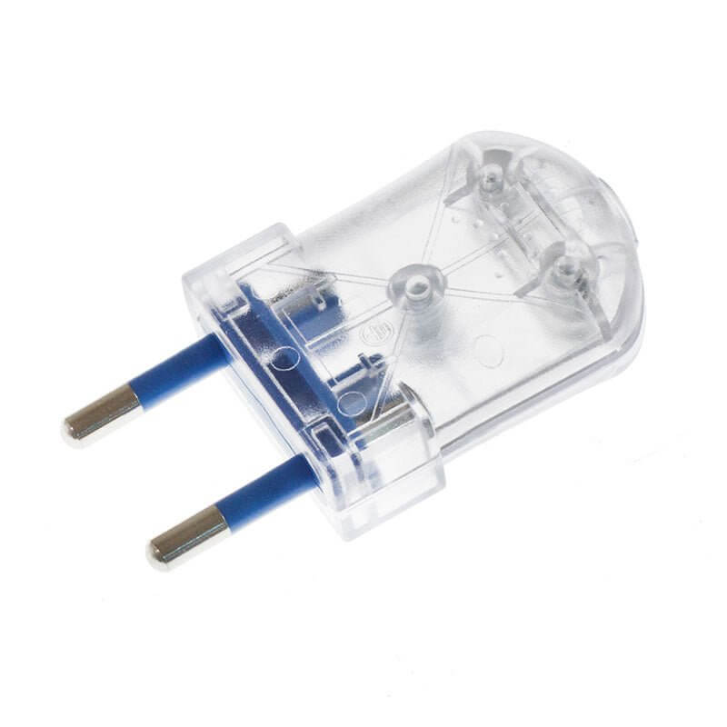 Stecker 2-polig 10A (klein) - IMQ - Made in Italy - Transparent