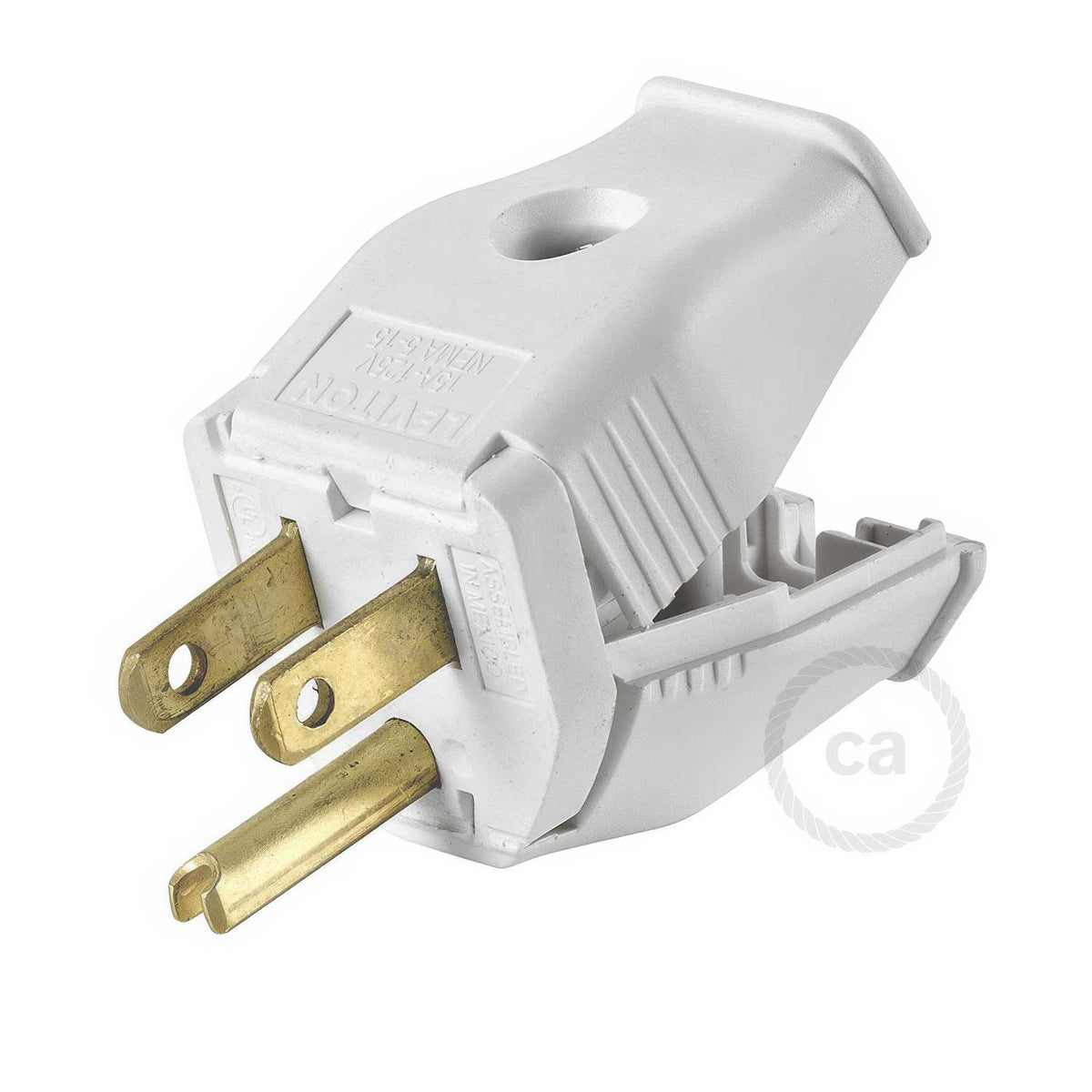 US-Stecker 3-polig – UL-zertifiziert – Weiß – Ansicht 2
