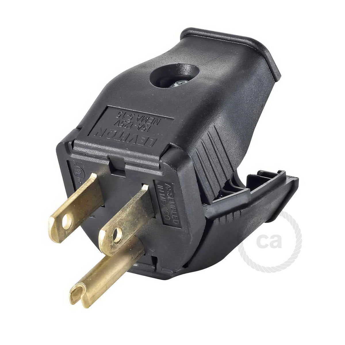 Amerikanischer Stecker mit drei Polen – UL-zertifiziert – Schwarz – Ansicht 2