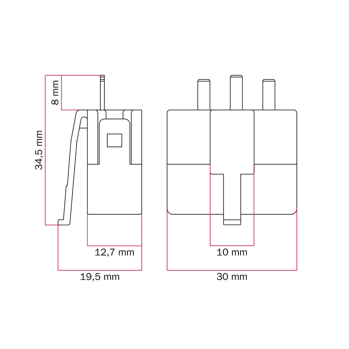 Stecker DCL 2P+T – Ansicht 2