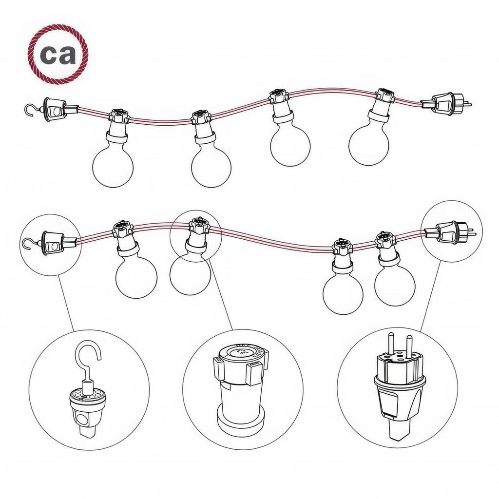 Französisch-Deutscher Stecker schwarz für Lumet Lichterketten-System – Ansicht 4