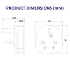 Englischer Stecker, 3-polig – Schwarz – Ansicht 3