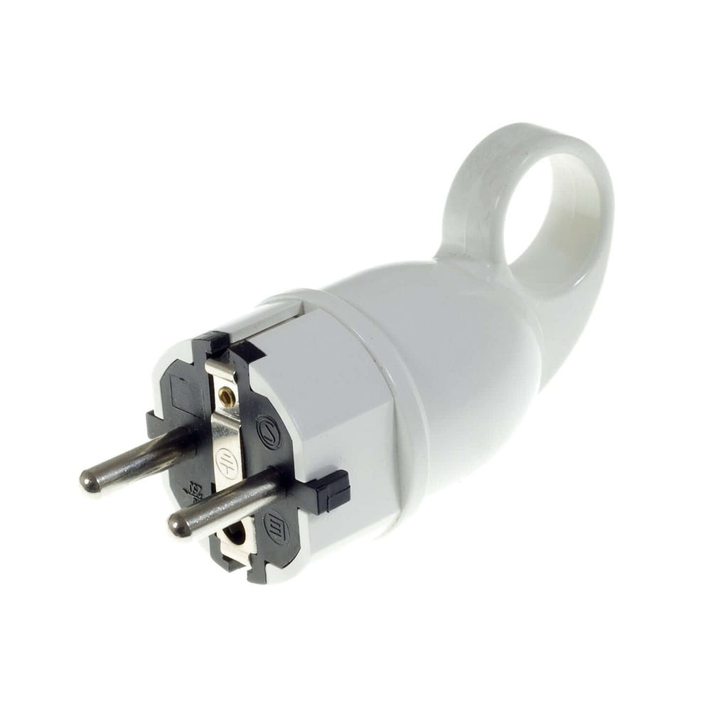 Schuko-Komfort-Stecker mit Ring 16A 250V – Weiß – Ansicht 3