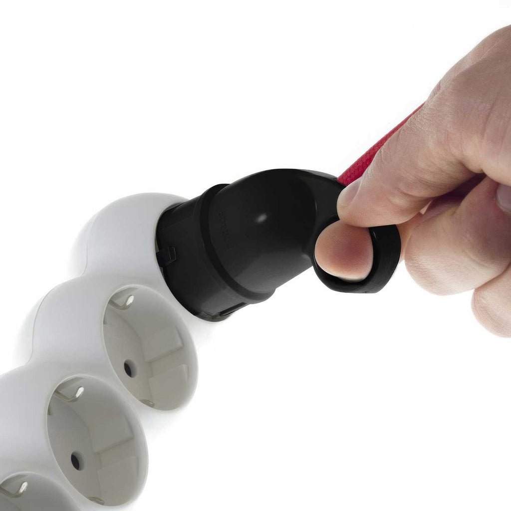 Komfort-Schukostecker mit Ring 16A 250V – Schwarz – Ansicht 2