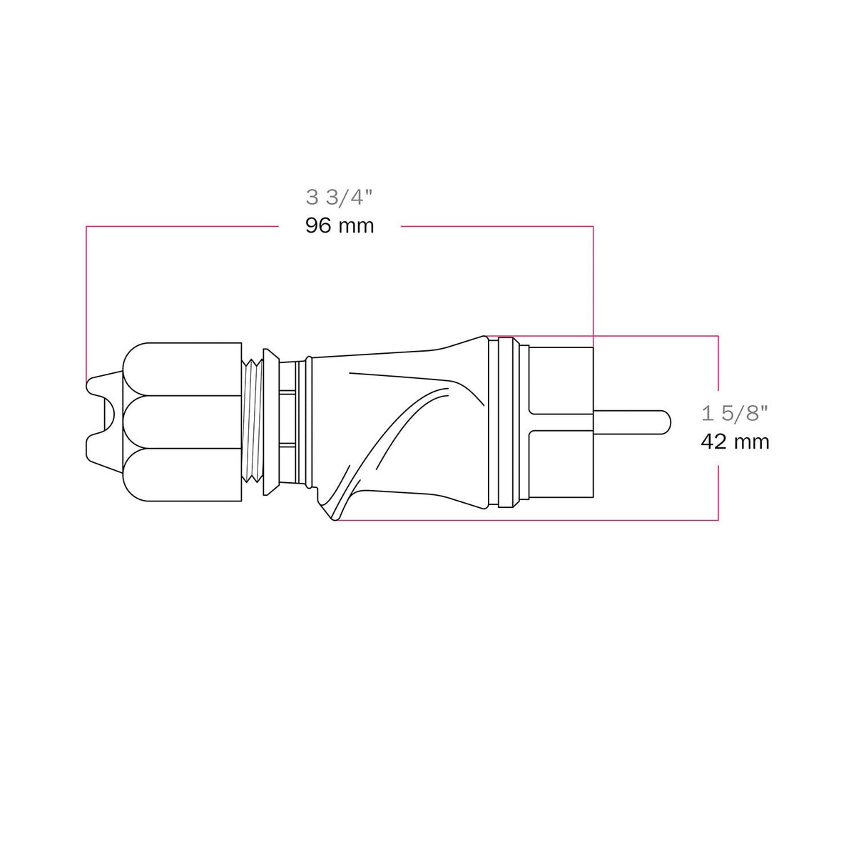 Schwarzer Schuko-Stecker 16A 250V IP44 für Außenbereich – System Modulair kompatibel – Schwarz – Ansicht 5