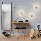 Spostaluce, Lichtpunkt aus Metall, komplett mit Textilkabel und seitlichen Löchern – Weiß – Ansicht 2