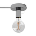 Spostaluce Metall-Lichtpunkt mit Textilkabel und seitlichen Öffnungen – Chrom
