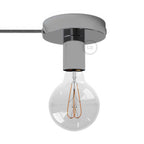 Spostaluce Metall-Lichtpunkt mit Textilkabel und seitlichen Öffnungen – Chrom
