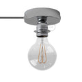 Spostaluce, Lichtpunkt aus Metall komplett mit E27-Gewindefassung, Textilkabel und Seitenöffnungen - Chrom