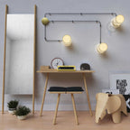 Spostaluce, der Lichtpunkt aus Metall, komplett mit E27-Gewindefassung, Textilkabel und Seitenlöchern – Messing – Ansicht 2