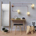 Spostaluce, der Lichtpunkt aus Metall, komplett mit E27-Gewindefassung, Textilkabel und seitlichen Öffnungen – Kupfer – Ansicht 2