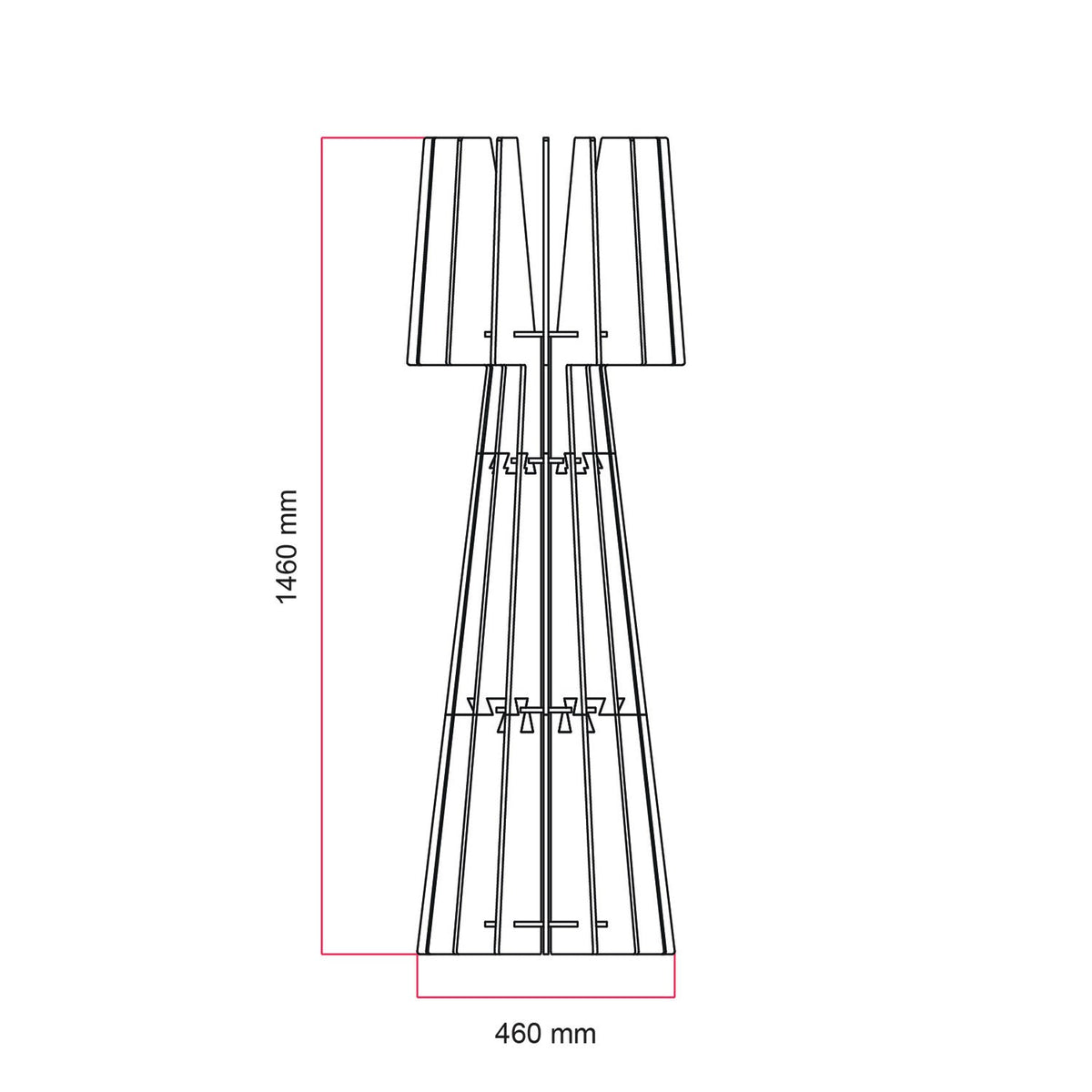 SHHINE Stehlampen-Gestell aus schallabsorbierendem Material – Taupe melange – Ansicht 4