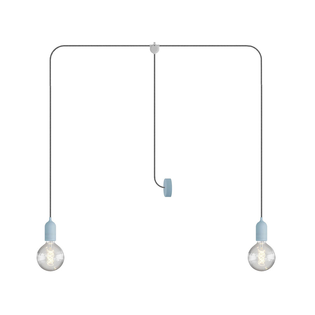 T-Snake Modulair Outdoor-Lampe IP65 mit 2 Lichtern und Baldachin – Zuckerblau