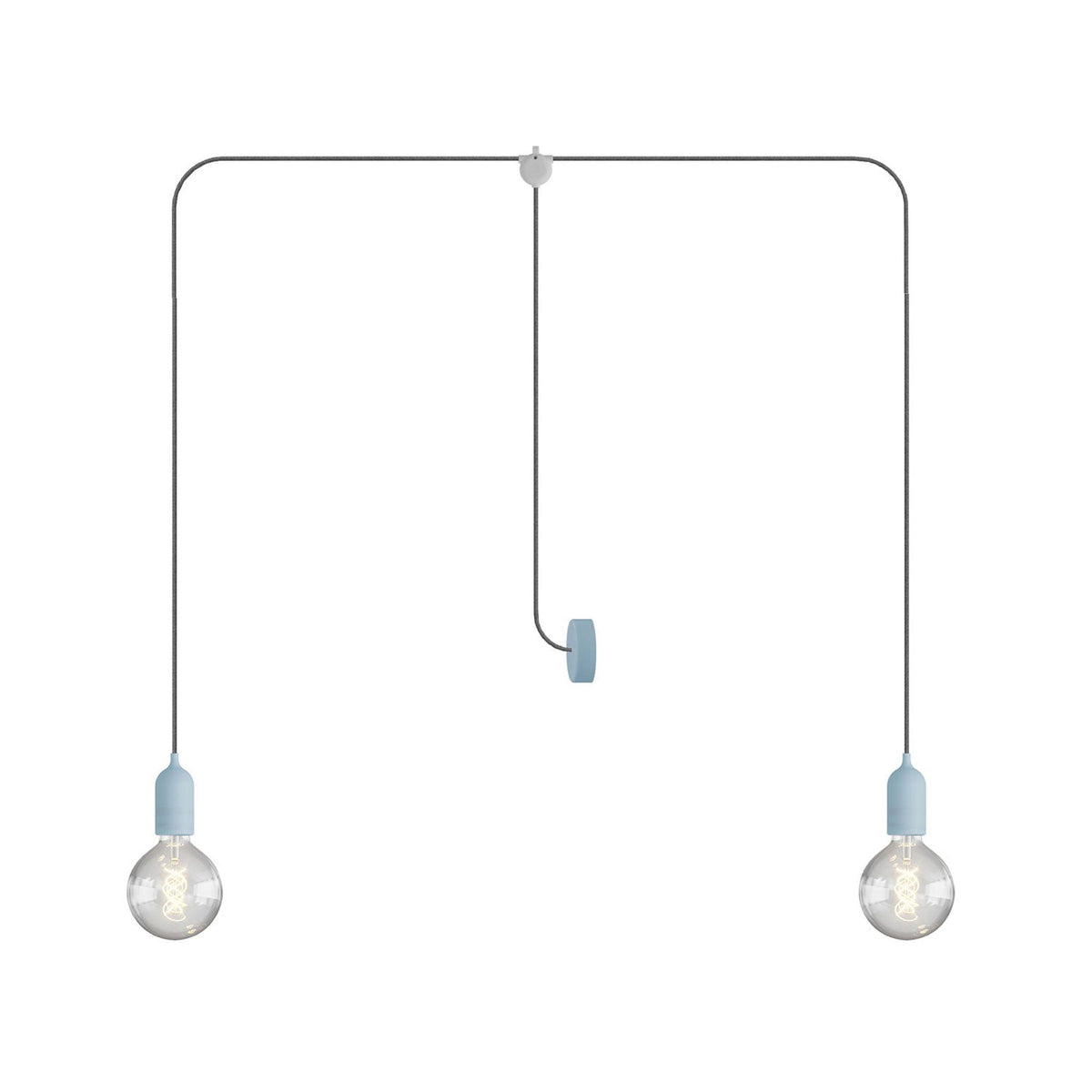 T-Snake Modulair Outdoor-Lampe IP65 mit 2 Lichtern und Baldachin – Zuckerblau