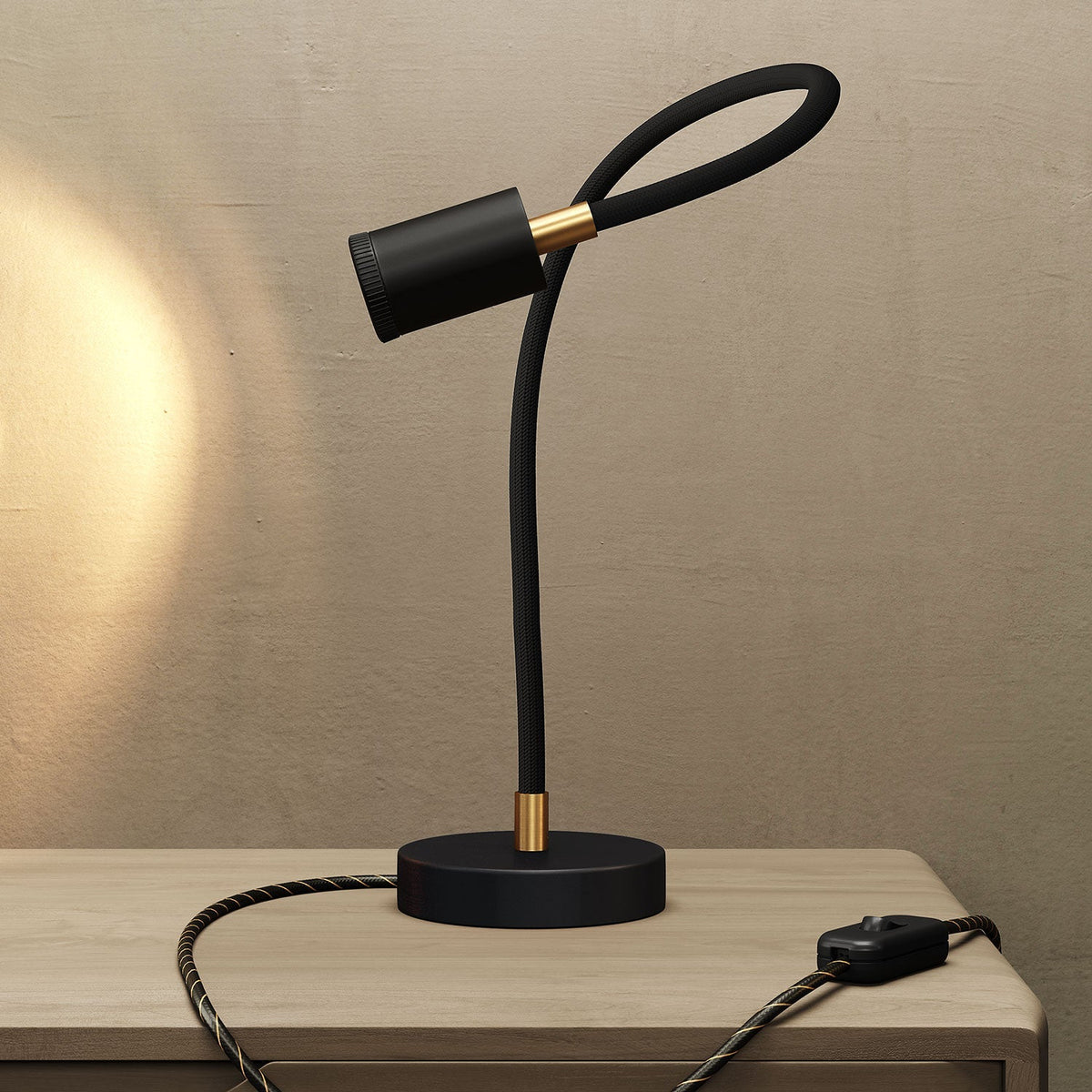 Table Flex GU1d0 schwenkbare Tischleuchte mit Mini-LED-Spot - Schwarz – Ansicht 2