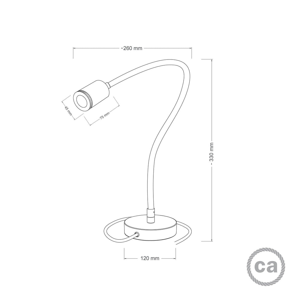 Table Flex GU1d0 Tischleuchte mit flexiblem LED-Mini-Spots - Satiniertes Kupfer – Ansicht 5