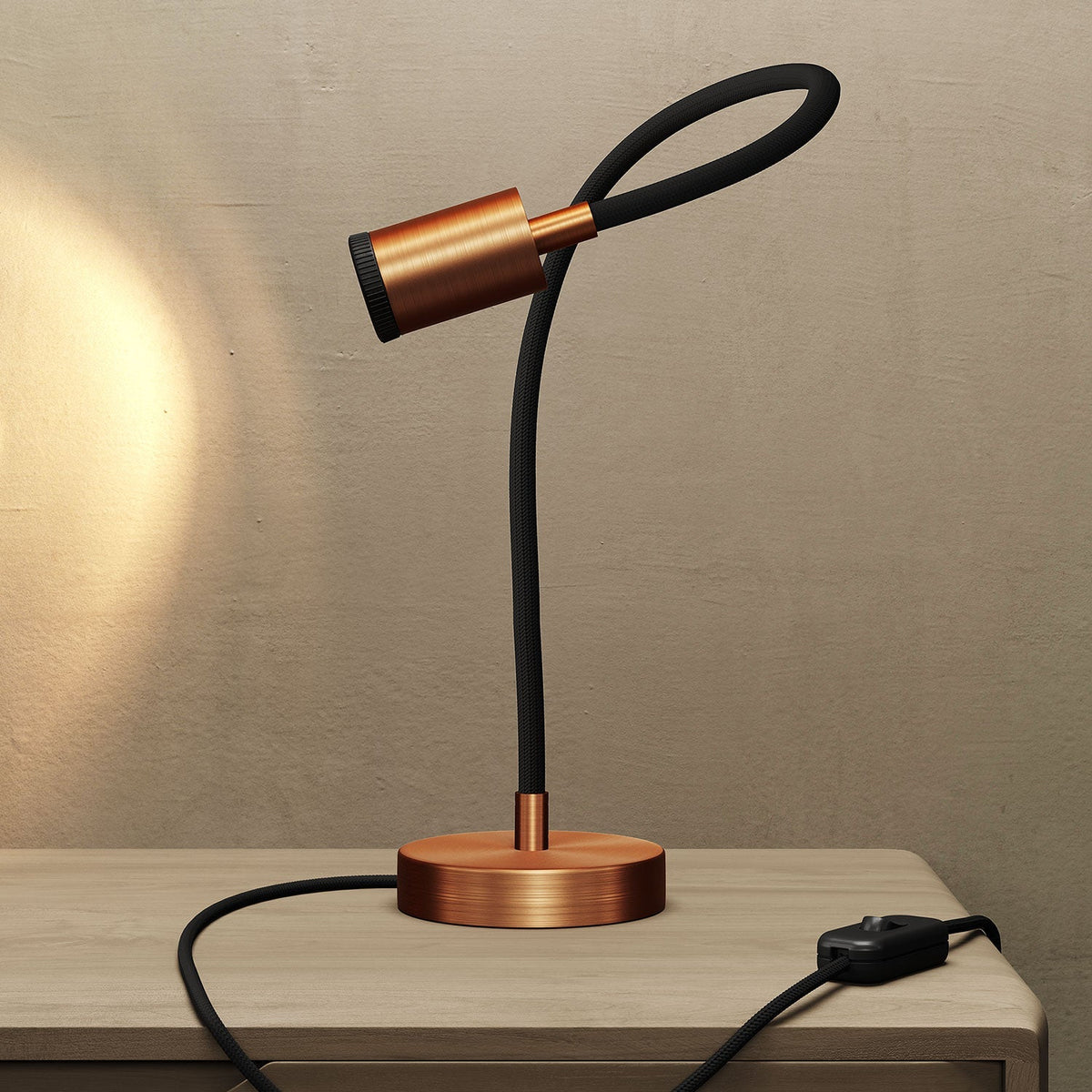 Table Flex GU1d0 Tischleuchte mit flexiblem LED-Mini-Spots - Satiniertes Kupfer – Ansicht 2