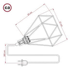 Table Snake – Stehlampe mit Diamond-Korb-Lampenschirm – Messing – Ansicht 4