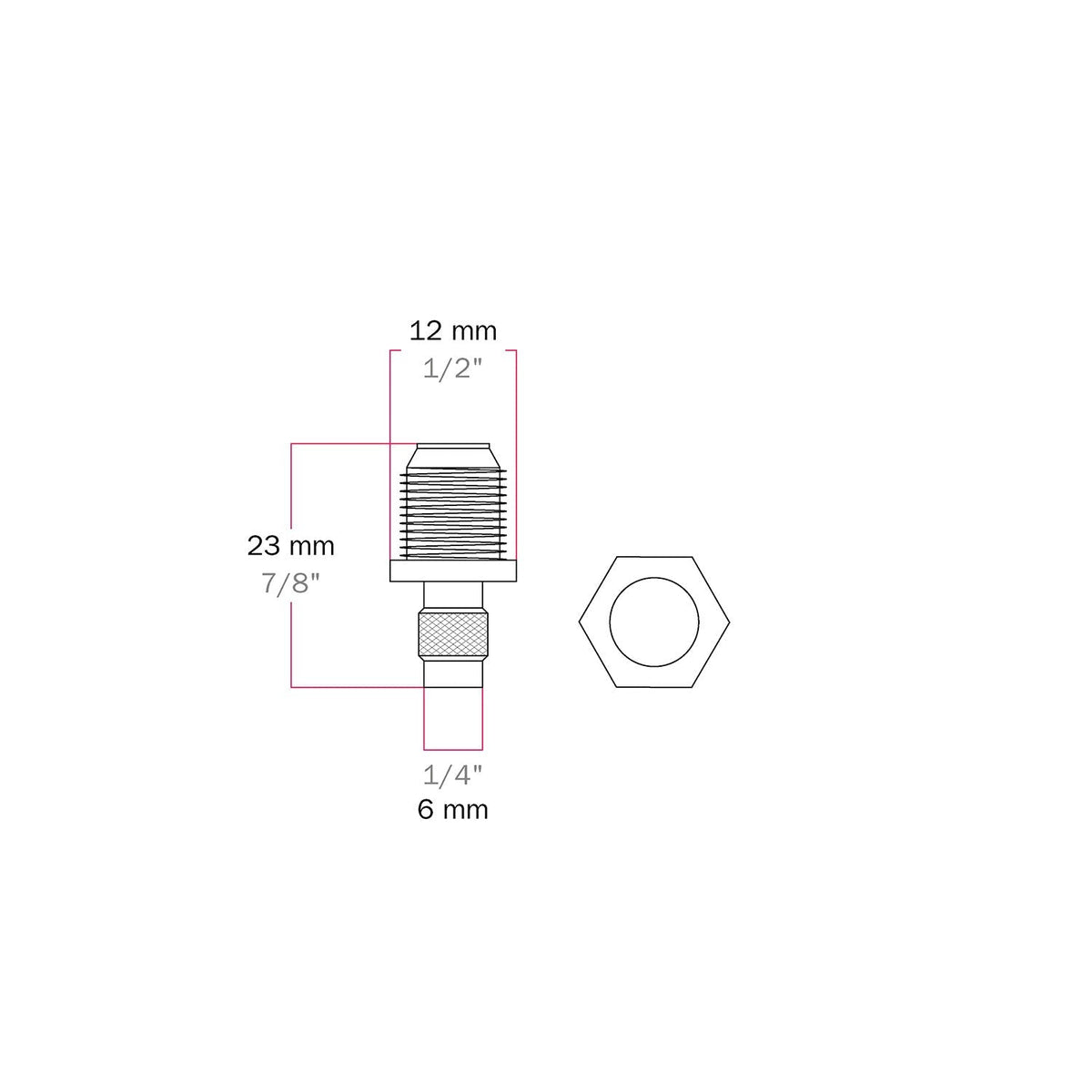 Zentraler Spanner aus Metall für Lampenbaldachin mit 2 Löchern – Anschluss M10x1 für Design-Pendelleuchten – Ansicht 4