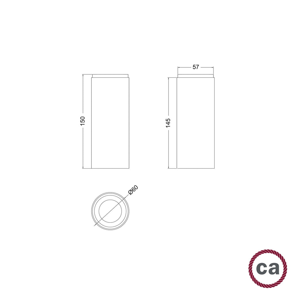 Tub-E14, Holzrohr für Spots mit Lampenfassungen Doppelring E14 - Neutral – Ansicht 6