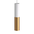 Tub-E14, doppeltes Metallrohr für Spot mit E14-Doppelmutter-Fassung – Mattweiß und Satin-Bronze