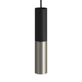Tub-E14, doppeltes Metallrohr für Spot mit E14-Doppelmutter-Fassung – Schwarz und satiniertes Titan