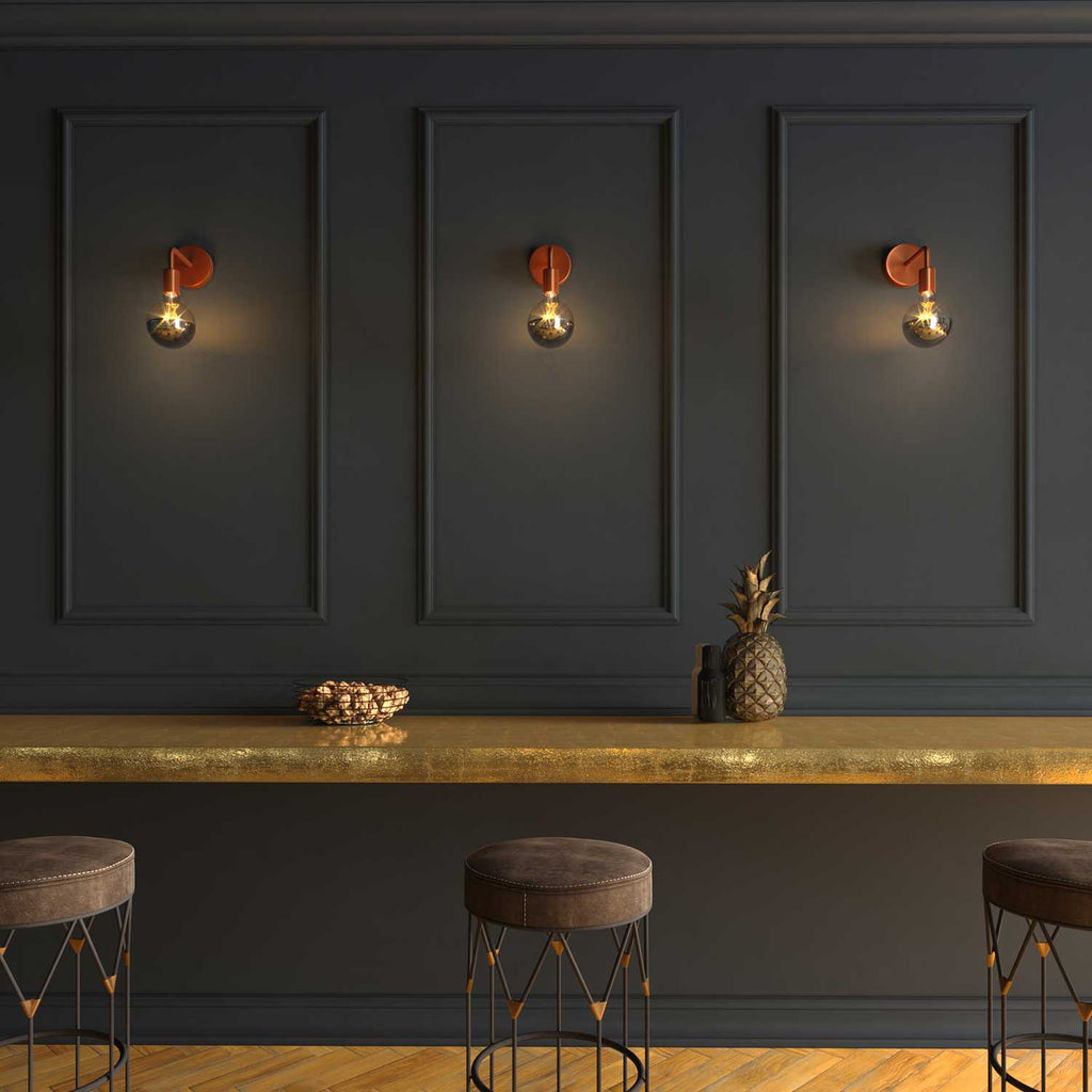 Gebogenes Verlängerungsrohr 14 cm aus Metall - Satin-Kupfer – Ansicht 2
