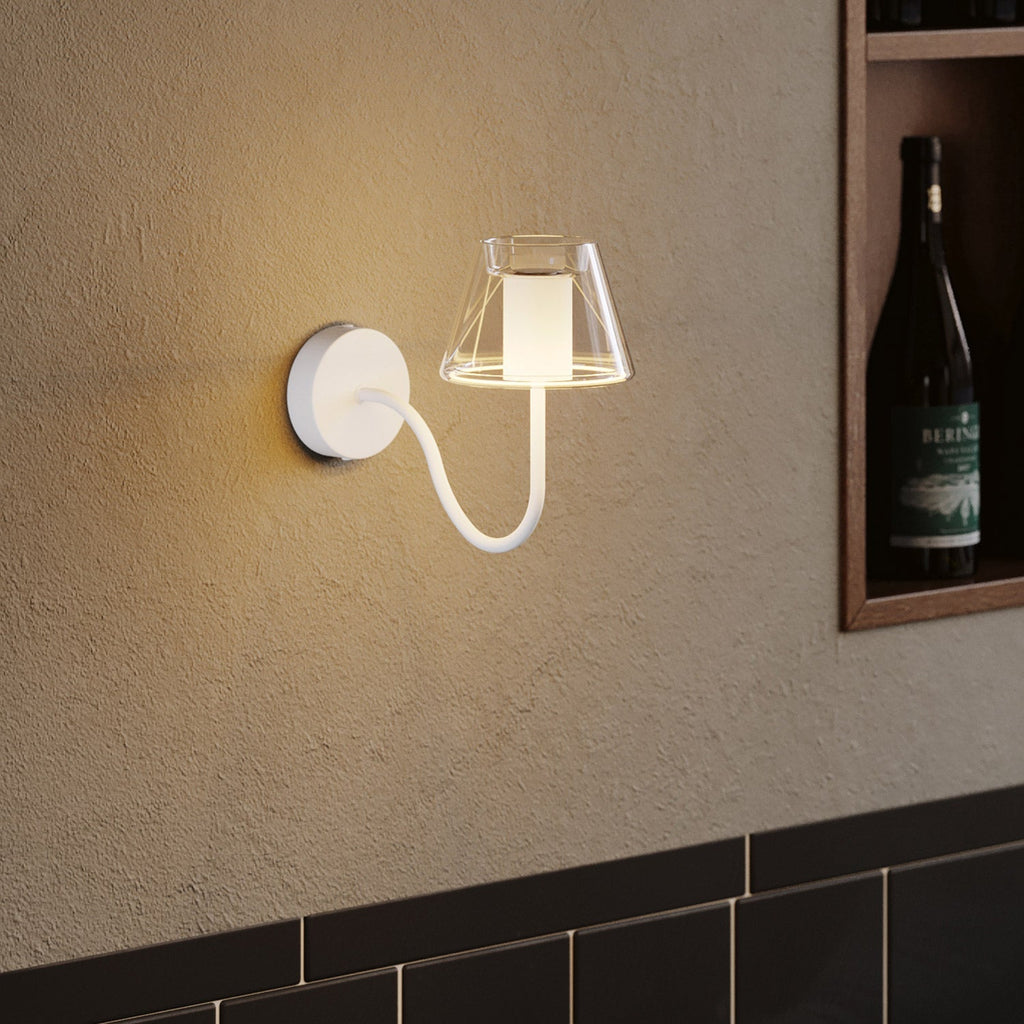Gebogenes S-Verlängerungsrohr für Lampen, 16,5 cm aus Metall – Weiß – Ansicht 2