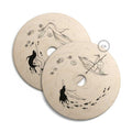 UFO-Lampenschirm aus Holz, Special Edition Italienische Illustratoren, beidseitig, Durchmesser 33 cm – Fernando Cobelo